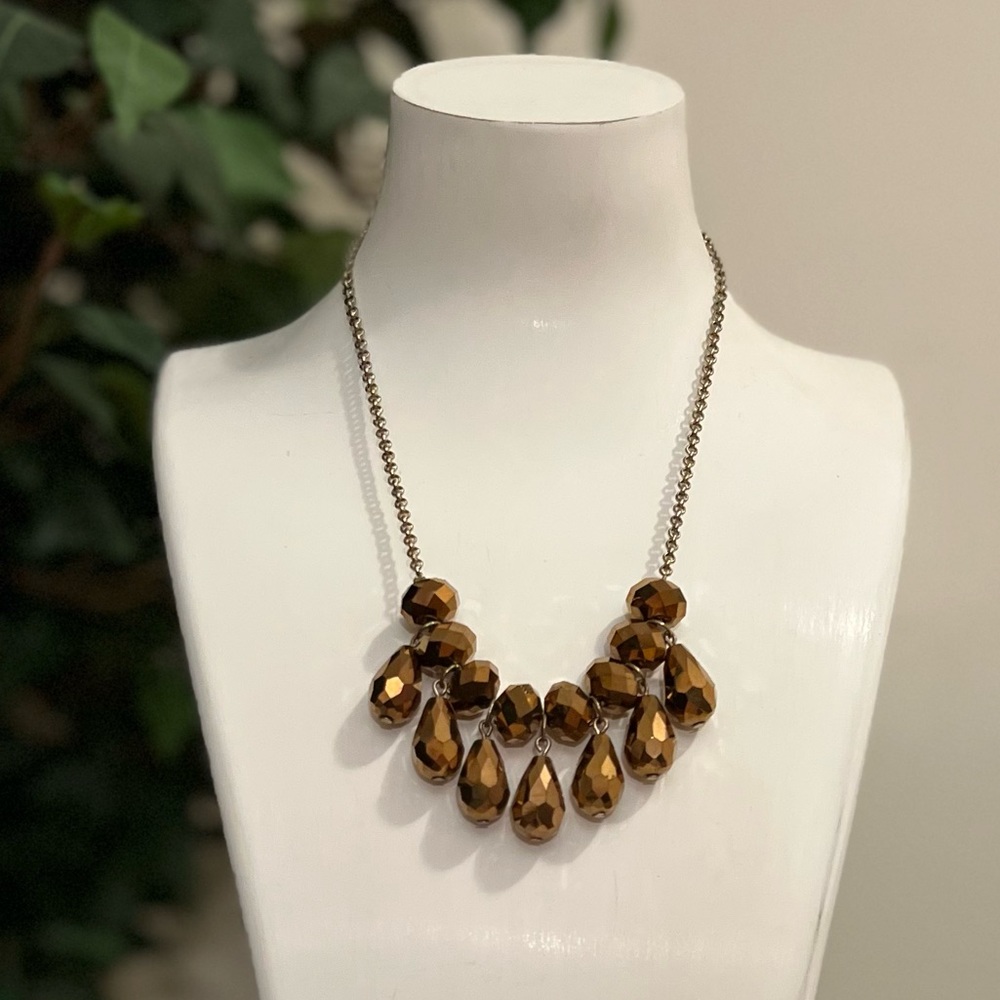 Bronze Hanging Beaded Necklace - Picture 1 of 6
